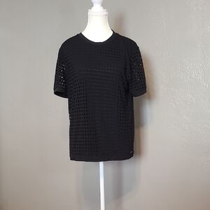 Bench Black Perforated Women's Top Small Lined NWOT